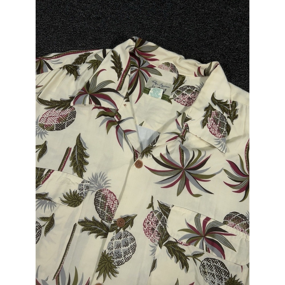VTG‎ Reyn Spooner Tropical Hawaiian Aloha Camp Shirt Mens XL Loop Collar